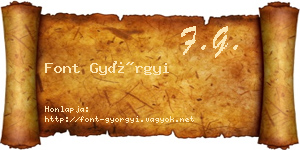 Font Györgyi névjegykártya