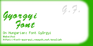gyorgyi font business card